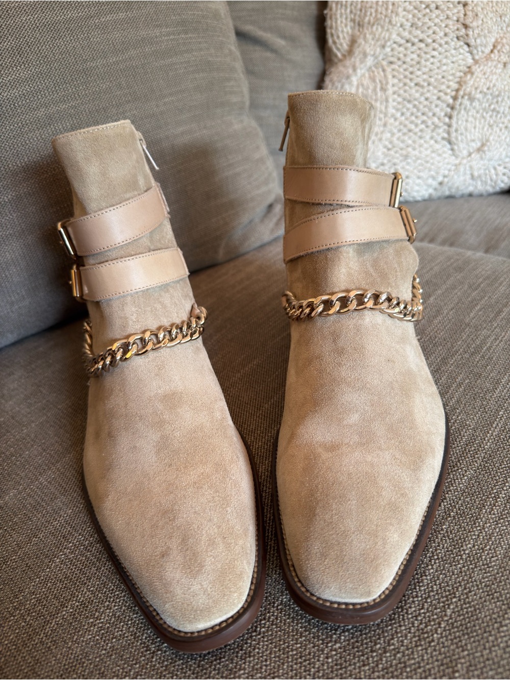 ALDO Men’s Tan Suede Buckle Boots
